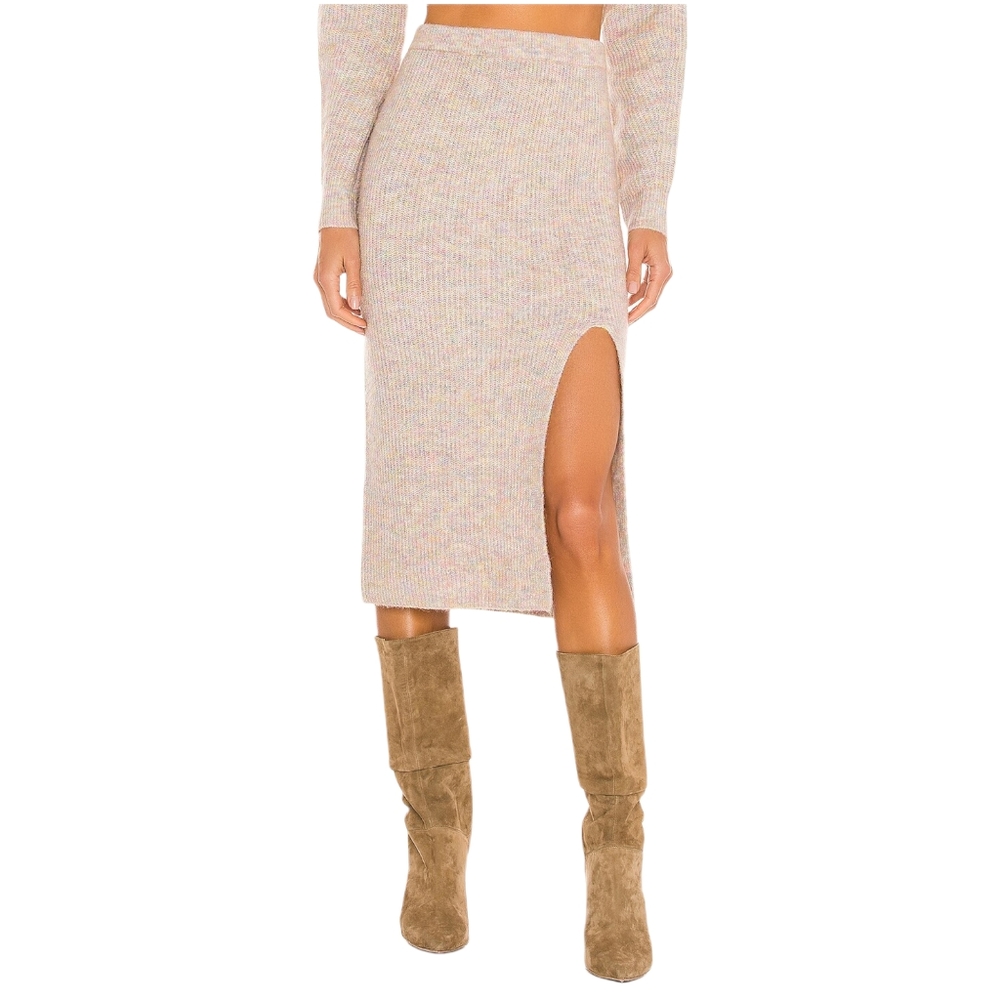 Heartloom x Revolve Knit Midi Skirt Confetti Pink Jaden Size S
